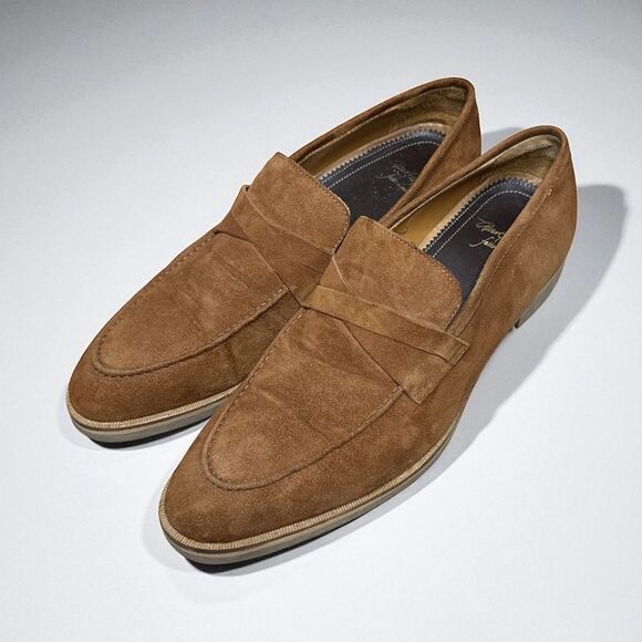 ALAN PAYNE MENS SHOES LOAFERS  GOLDEN BROWN SIZE 9 MSRP $250 - Picture 1 of 4